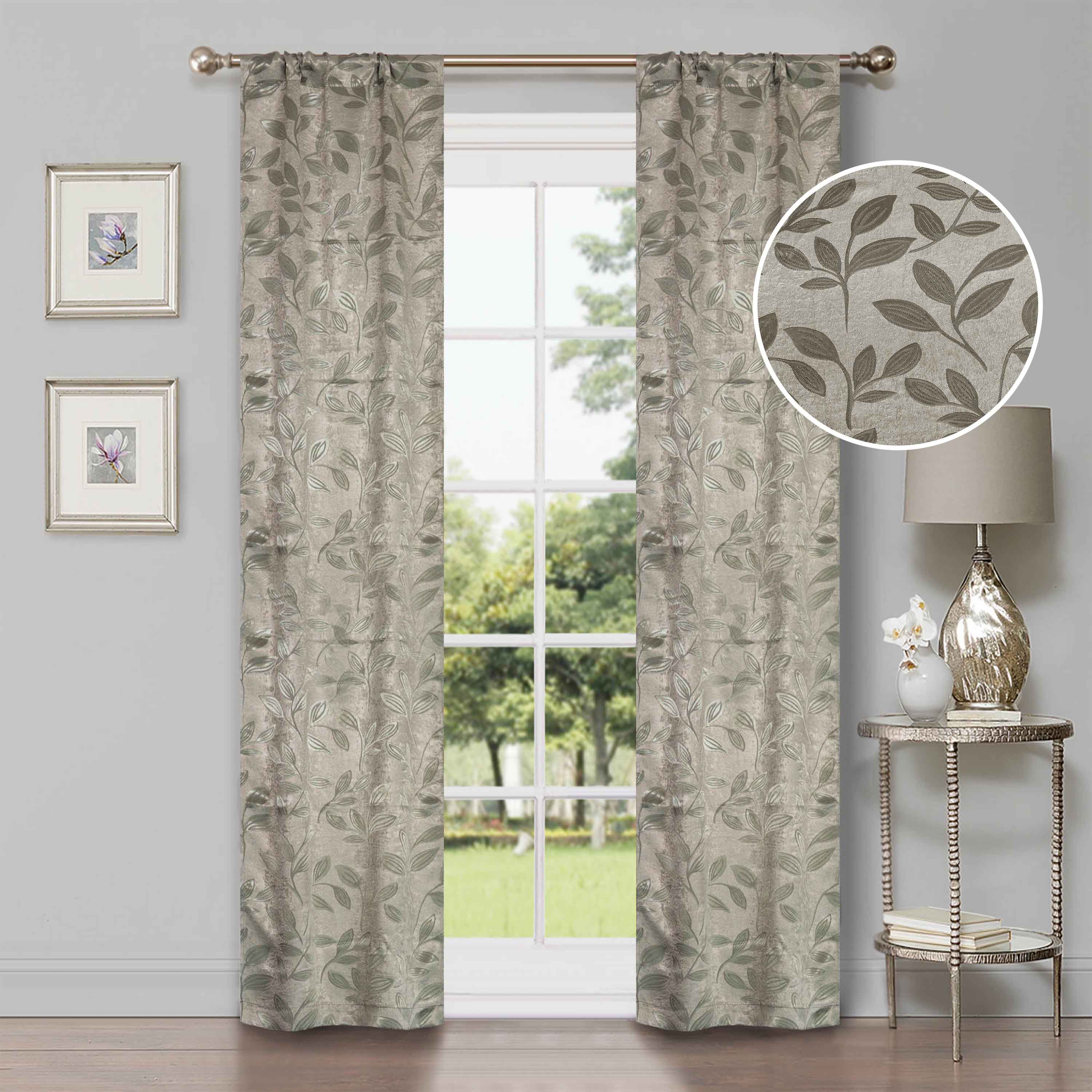 Leaves Room Darkening Washable Blackout Curtain Panels, Set of 2 - Blackout Curtains by Superior