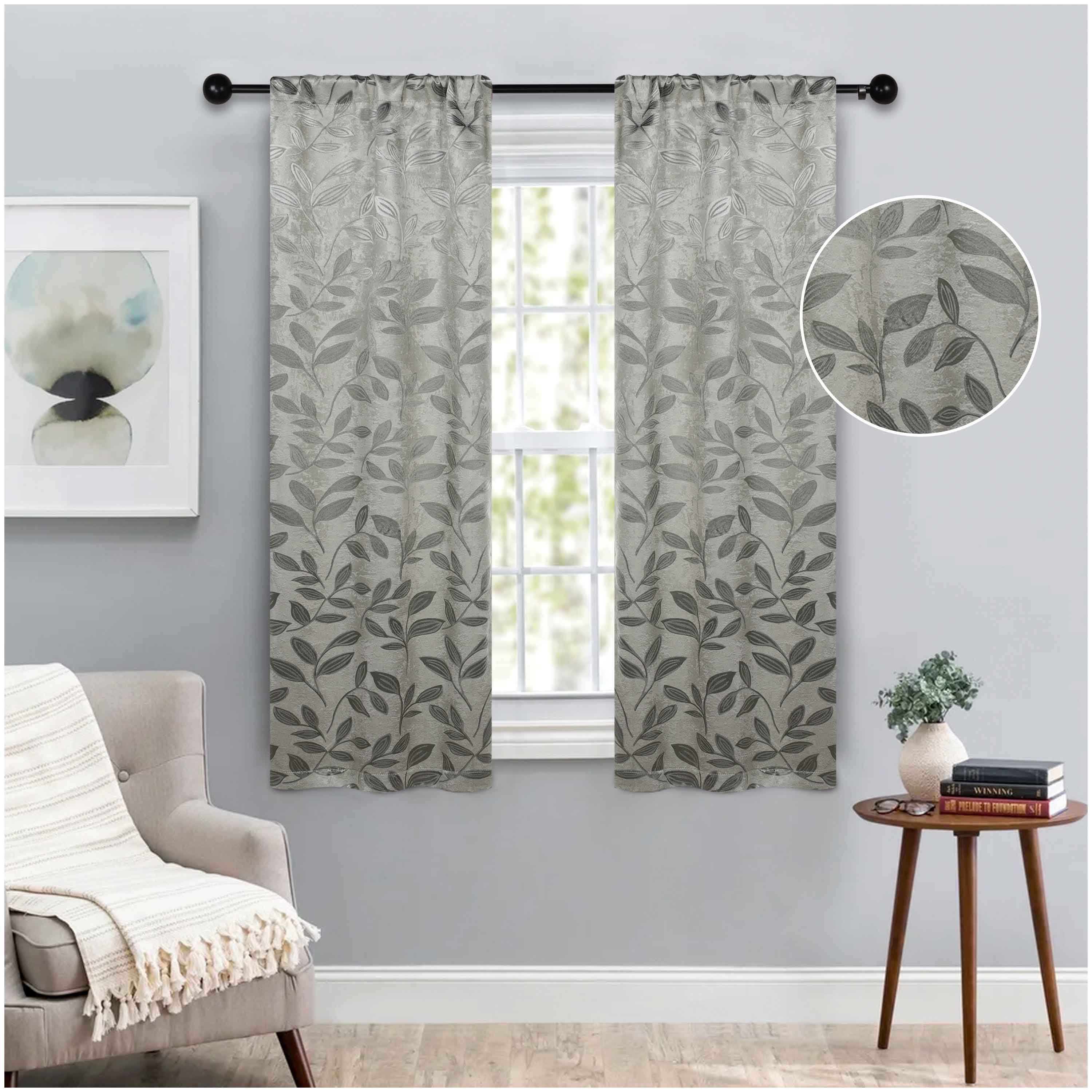 Leaves Room Darkening Washable Blackout Curtain Panels, Set of 2 - Blackout Curtains by Superior