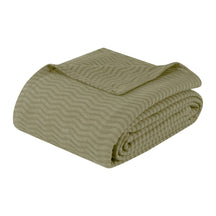 Jena Cotton Textured Chevron Lightweight Woven Blanket - Sage