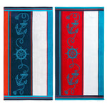 Sailing Egyptian Cotton Oversized 2 Piece Beach Towel Set - Beach Towel by Superior