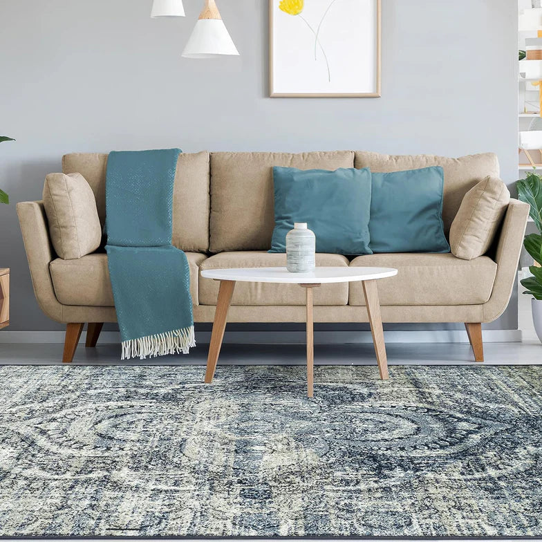 Salford Modern Medallion Non-Slip Indoor Area Rugs or Runner Rug