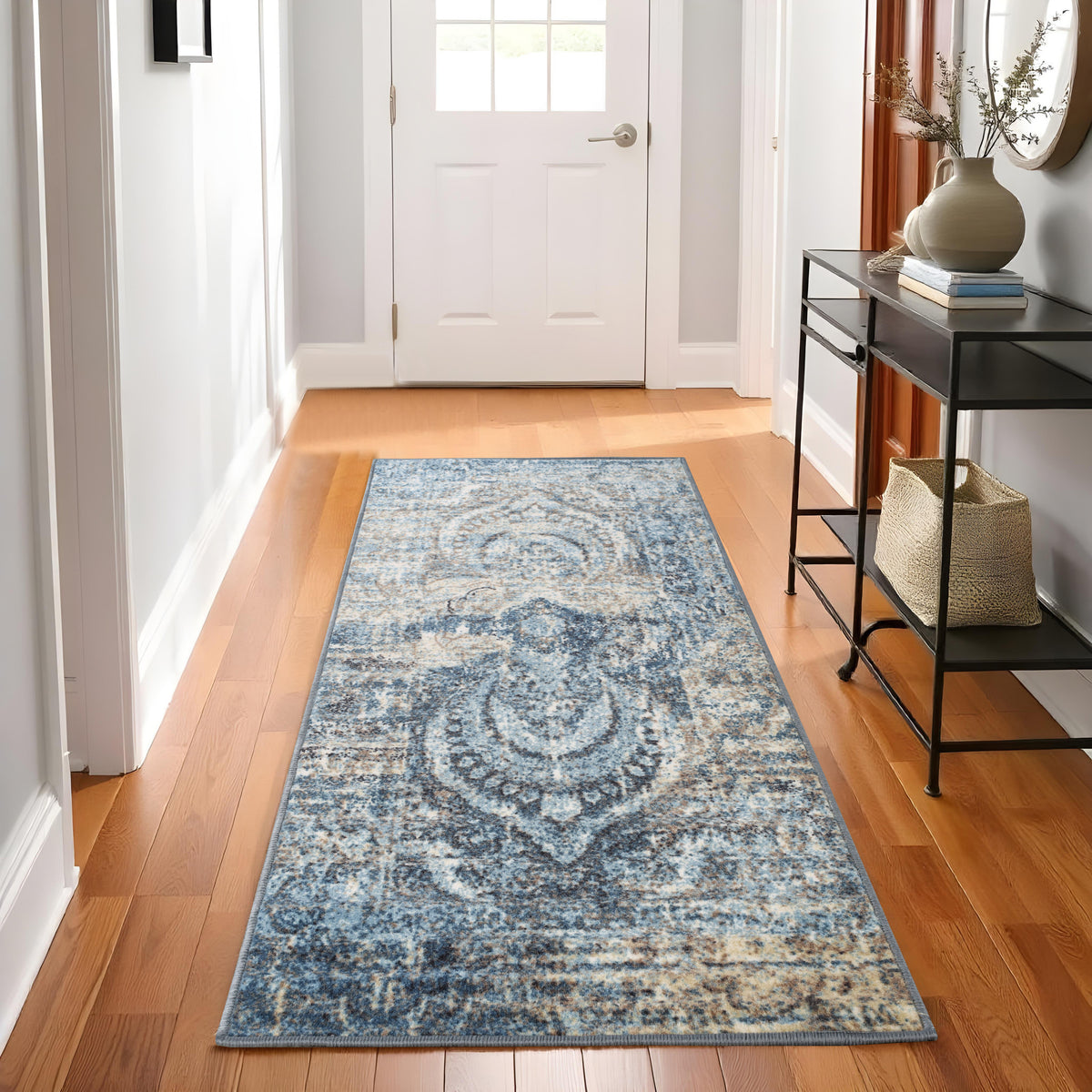 Salford Modern Medallion Non-Slip Indoor Area Rugs or Runner Rug