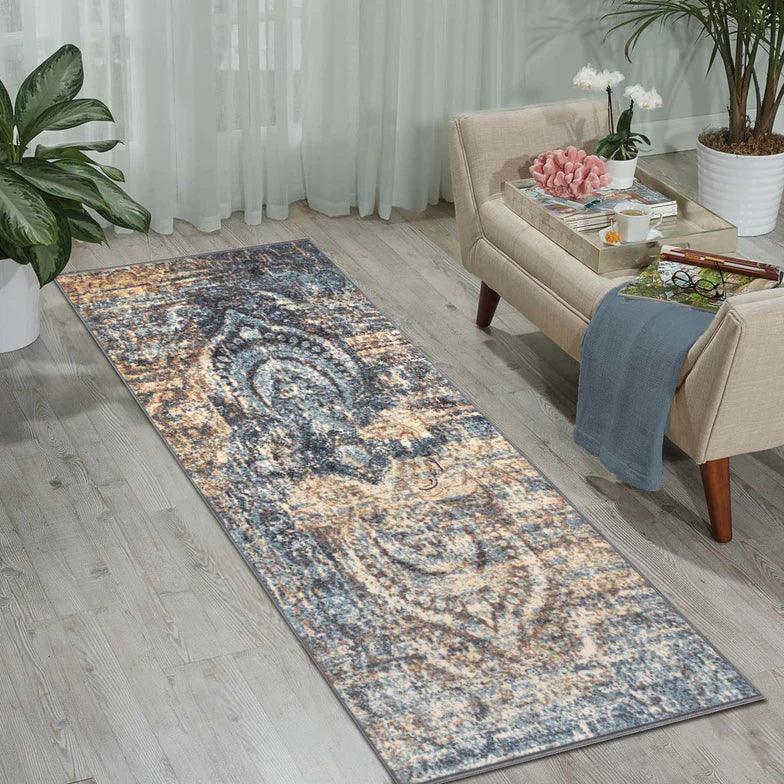 Salford Modern Medallion Non-Slip Indoor Area Rug or Runner - by Superior - Superior 