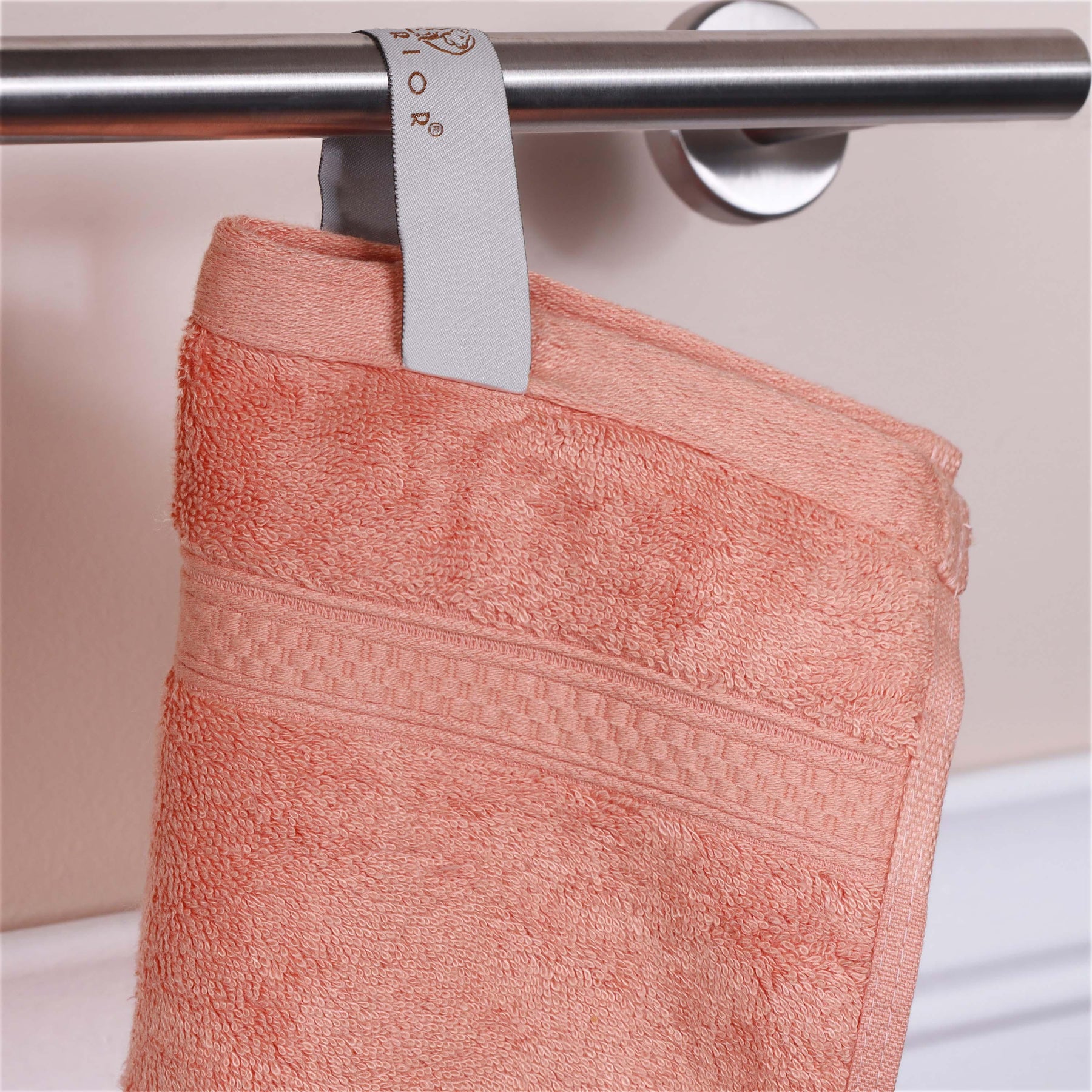 Ultra-Soft Rayon from Bamboo Cotton Blend Bath and Face Towel Set - Salmon