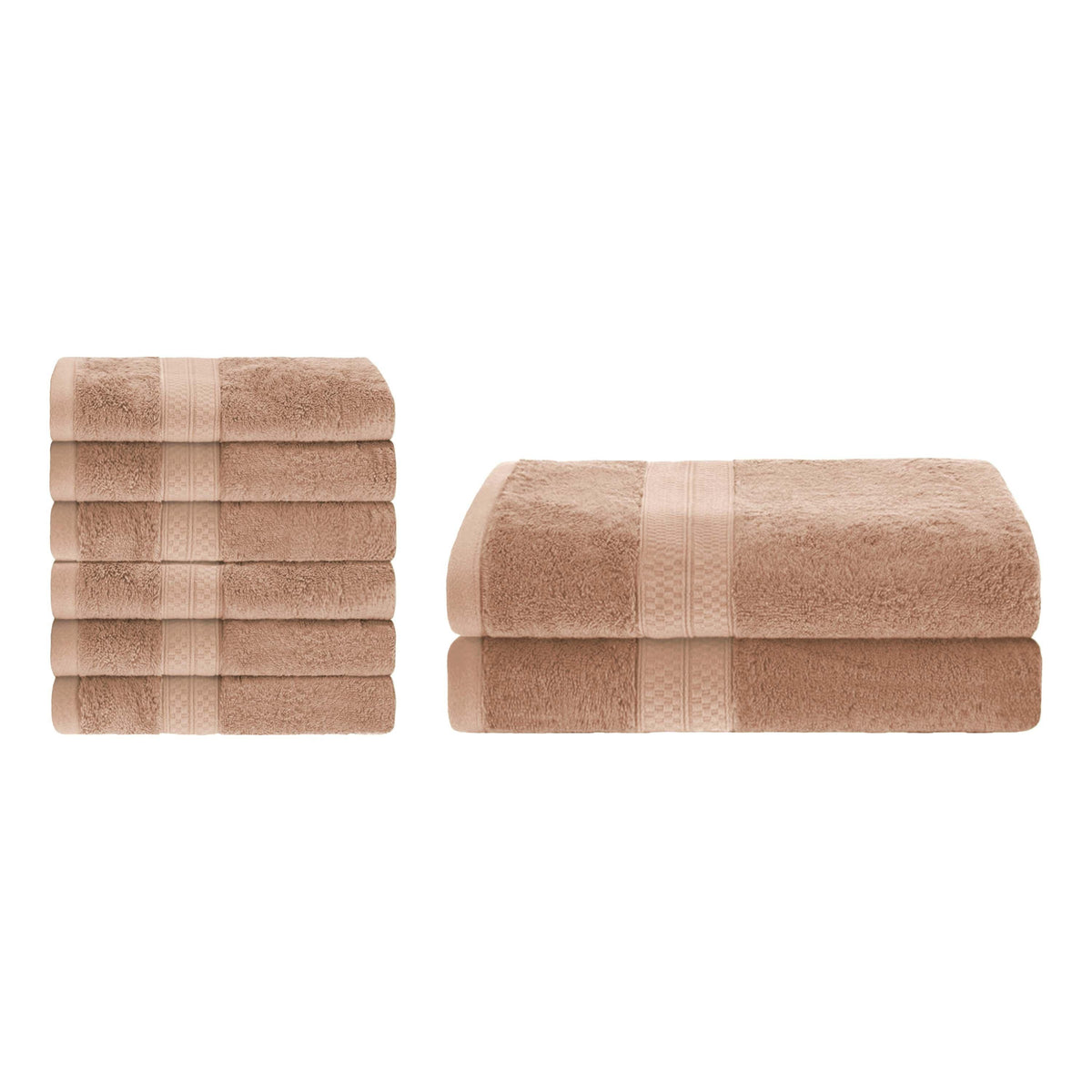 Ultra-Soft Rayon from Bamboo Cotton Blend Bath and Hand Towel Set - Sand