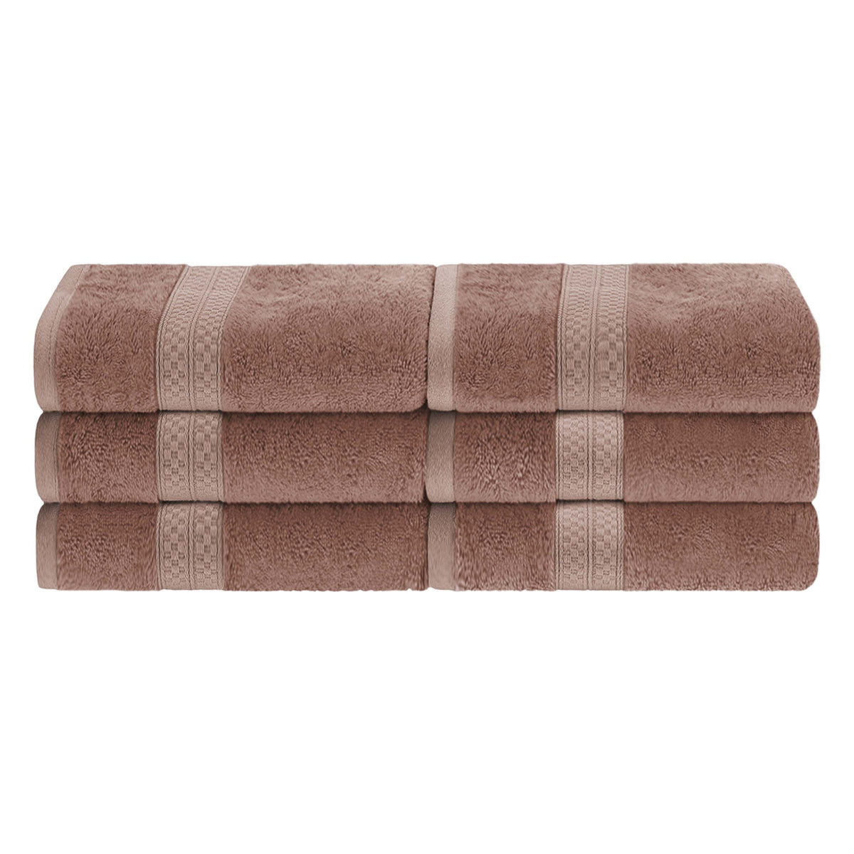 Rayon from Bamboo Ultra-Plush Heavyweight 6 Piece Hand Towel Set - Sand