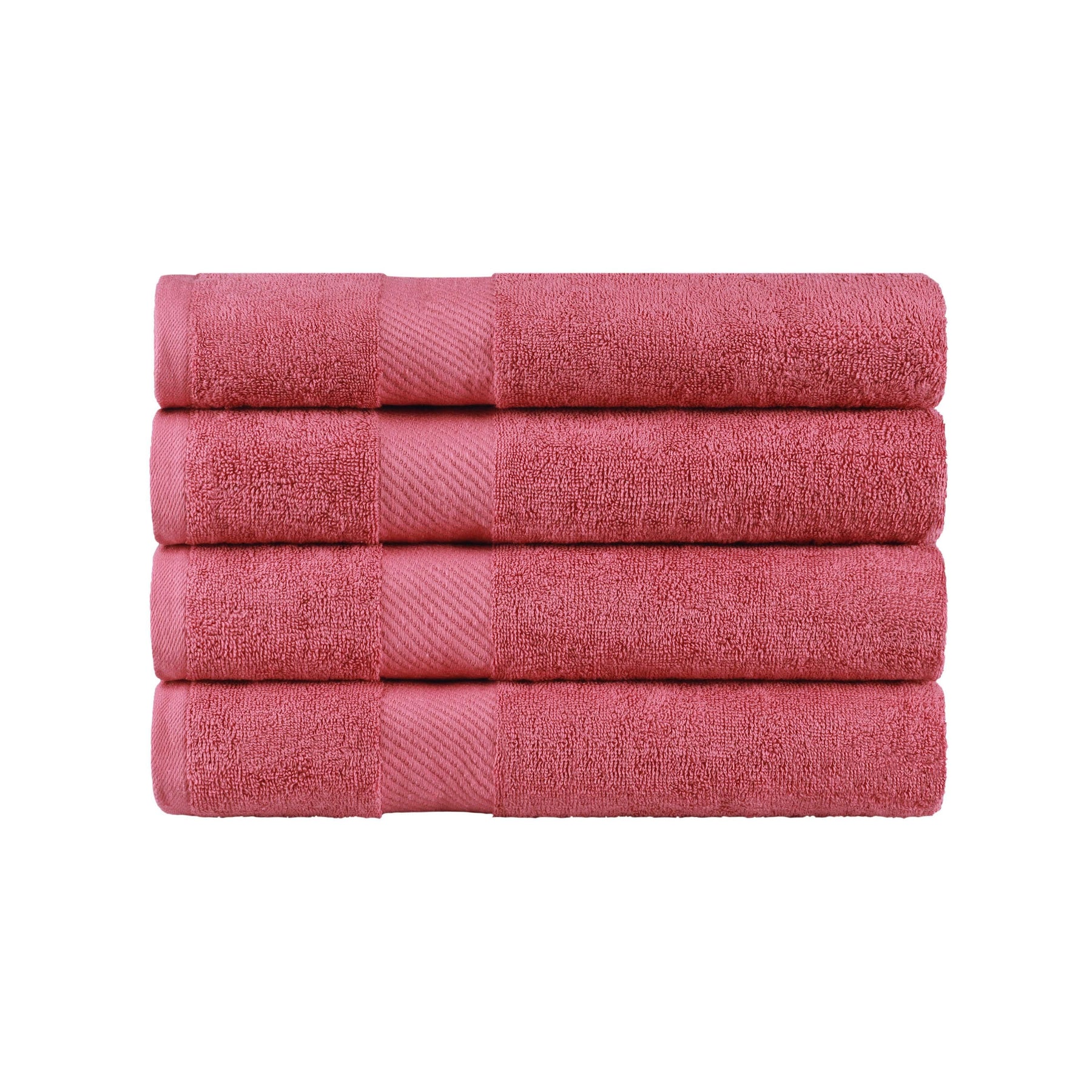 Egyptian Cotton Dobby Border Medium Weight 4 Piece Bath Towel Set - Bath Towel by Superior - Superior 