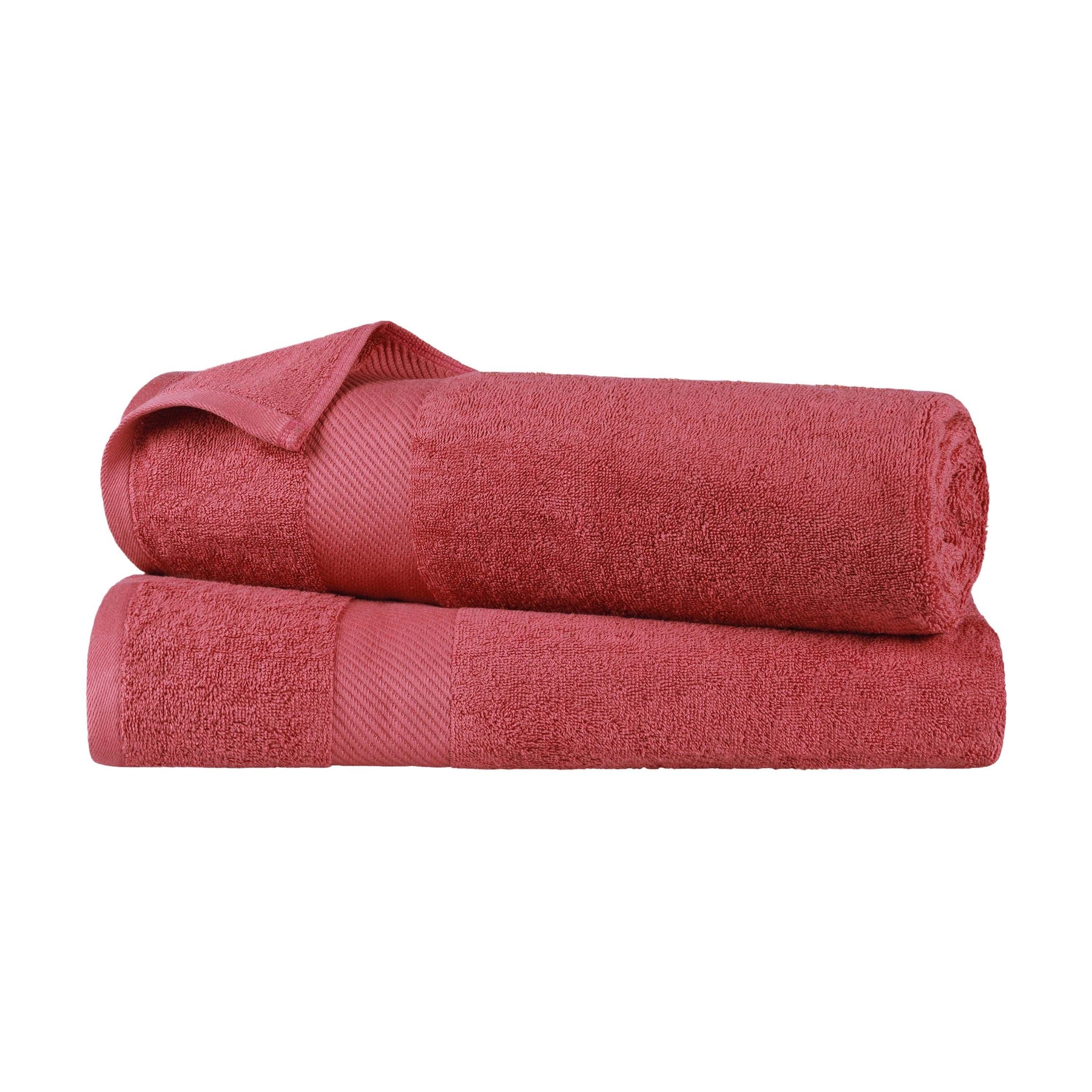 Egyptian Cotton Dobby Border Medium Weight 2 Piece Bath Sheet Set - Bath Sheets by Superior - Superior 