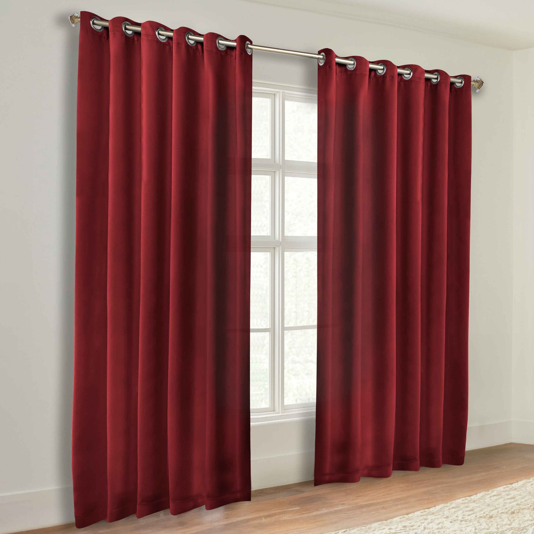 Classic Modern Solid Room Darkening Blackout Curtain Panels, Set of 2 - Sangaria