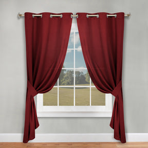 Classic Modern Solid Room Darkening Blackout Curtain Panels, Set of 2 - Sangaria