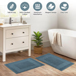 100% Cotton Absorbent Greek Key Border Solid 2 Piece Bath Mat Set - Bath Mats by Superior