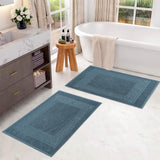 100% Cotton Absorbent Greek Key Border Solid 2 Piece Bath Mat Set - Bath Mats by Superior