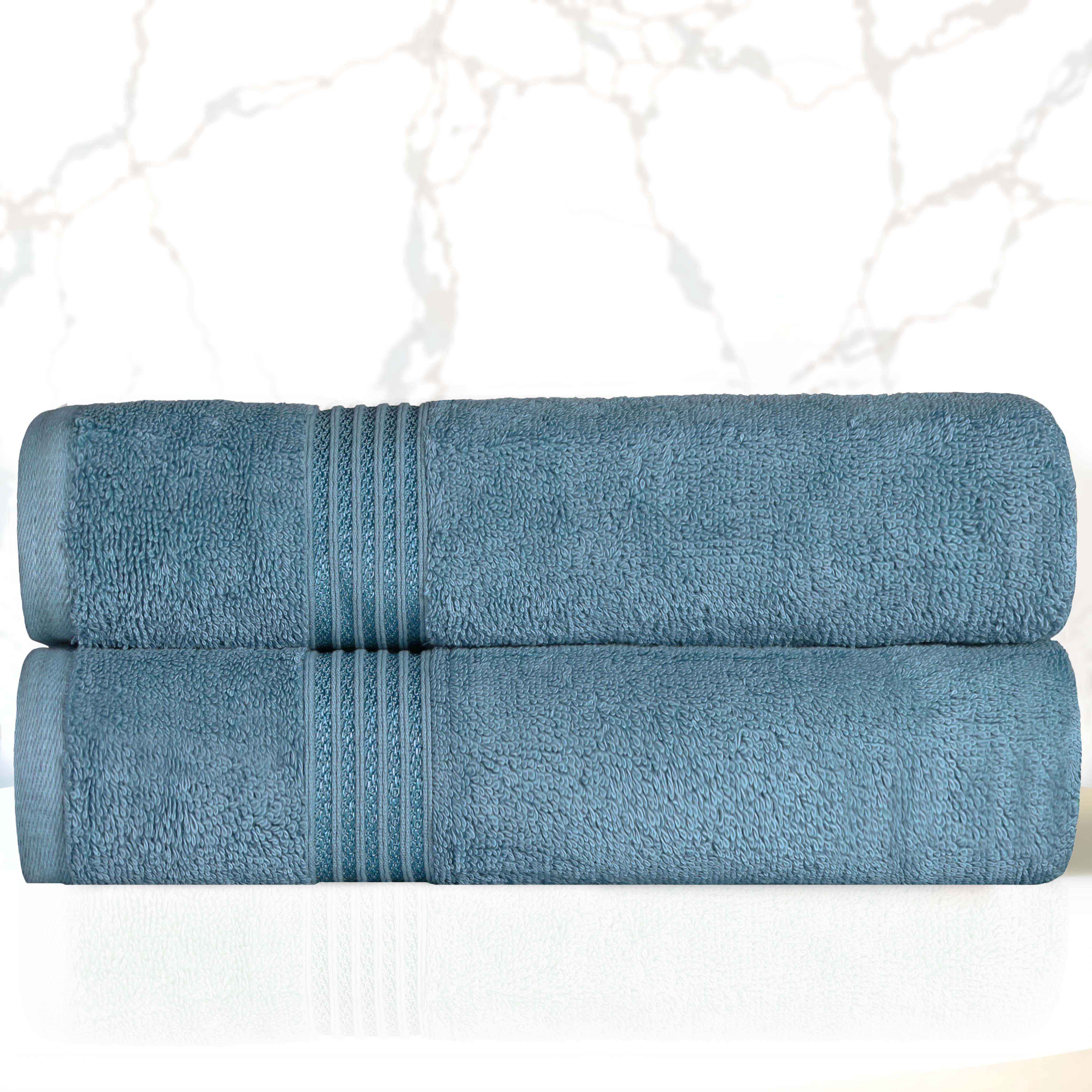 Heritage Egyptian Cotton Plush Absorbent Luxury Bath Towel Set of 2 - Bath Towel by Superior