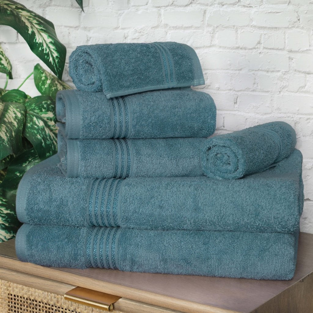 Heritage Egyptian Cotton Plush Absorbent Luxury 6 Piece Towel Set