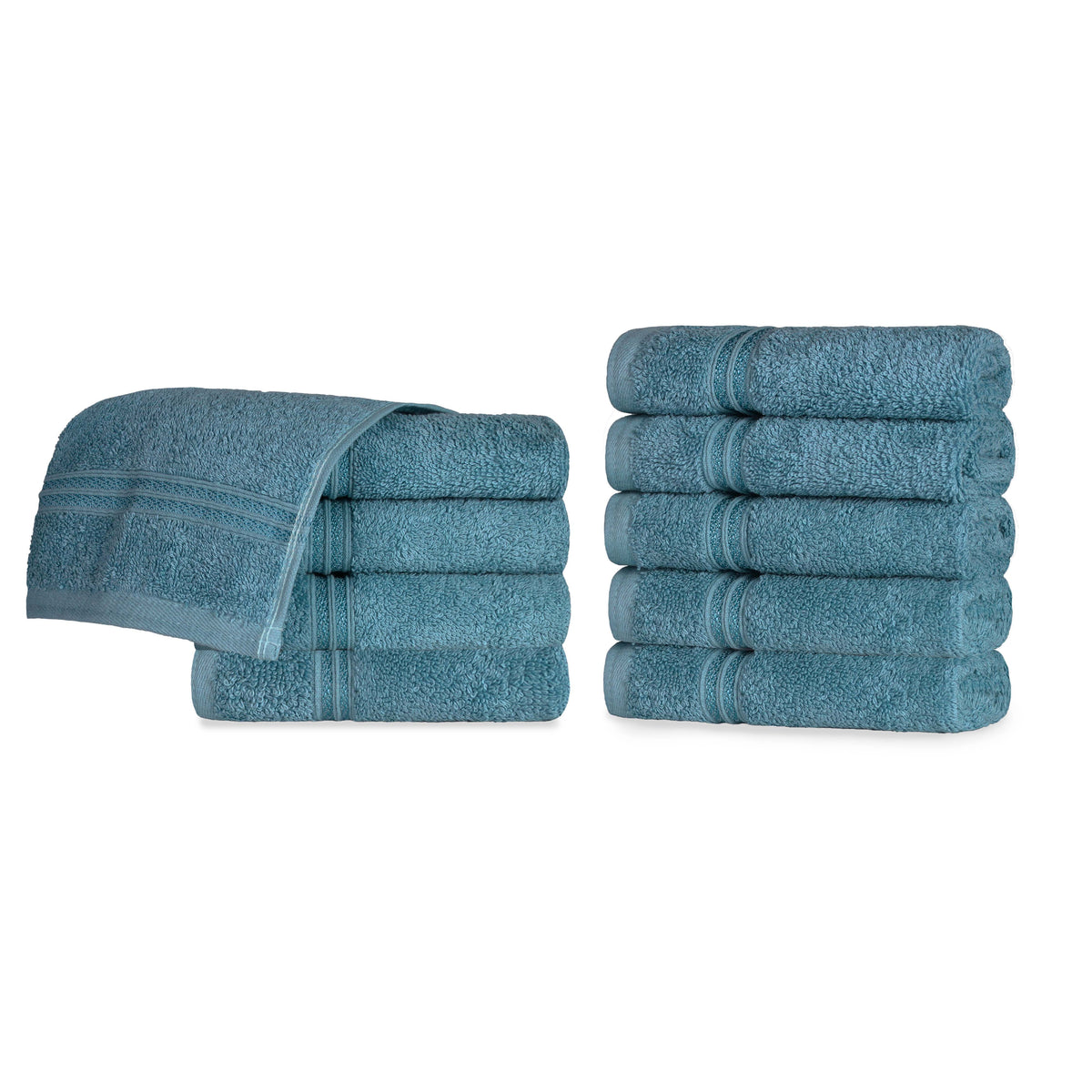 Heritage Egyptian Cotton Plush Absorbent Luxury Face Towel Set of 10