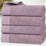 Honeycomb Textured Waffle Border Cotton Bath Towels, Set of 4 - Bath Towel by Superior