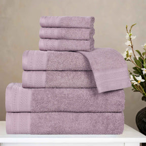 Honeycomb Textured Waffle Border Cotton 8 Piece Towel Set