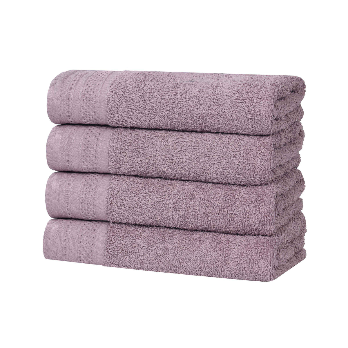 Honeycomb Textured Waffle Border Cotton Hand Towels, Set of 4