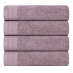 Honeycomb Textured Waffle Border Cotton Bath Towels, Set of 4 - Bath Towel by Superior