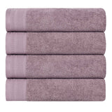 Honeycomb Textured Waffle Border Cotton Bath Towels, Set of 4 - Bath Towel by Superior