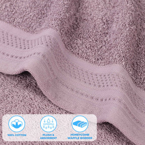 Honeycomb Textured Waffle Border Cotton 3 Piece Towel Set