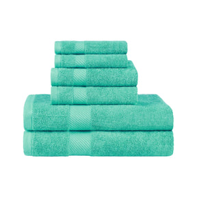 Egyptian Cotton Dobby Border Medium Weight 6 Piece Towel Set - Towel Set by Superior - Superior 