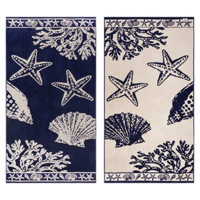 Seacoast Oversized 2 Piece Beach Towel Set - Beach Towel by Superior - Superior 