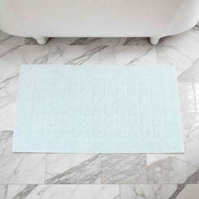 Nora Cotton Solid Absorbent Thick Checkered Washable Bath Mat Set of 2