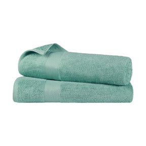 Egyptian Cotton Dobby Border Medium Weight 2 Piece Bath Sheet Set