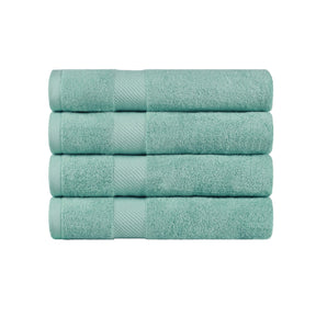 Egyptian Cotton Dobby Border Medium Weight 4 Piece Bath Towel Set - Bath Towel by Superior - Superior 