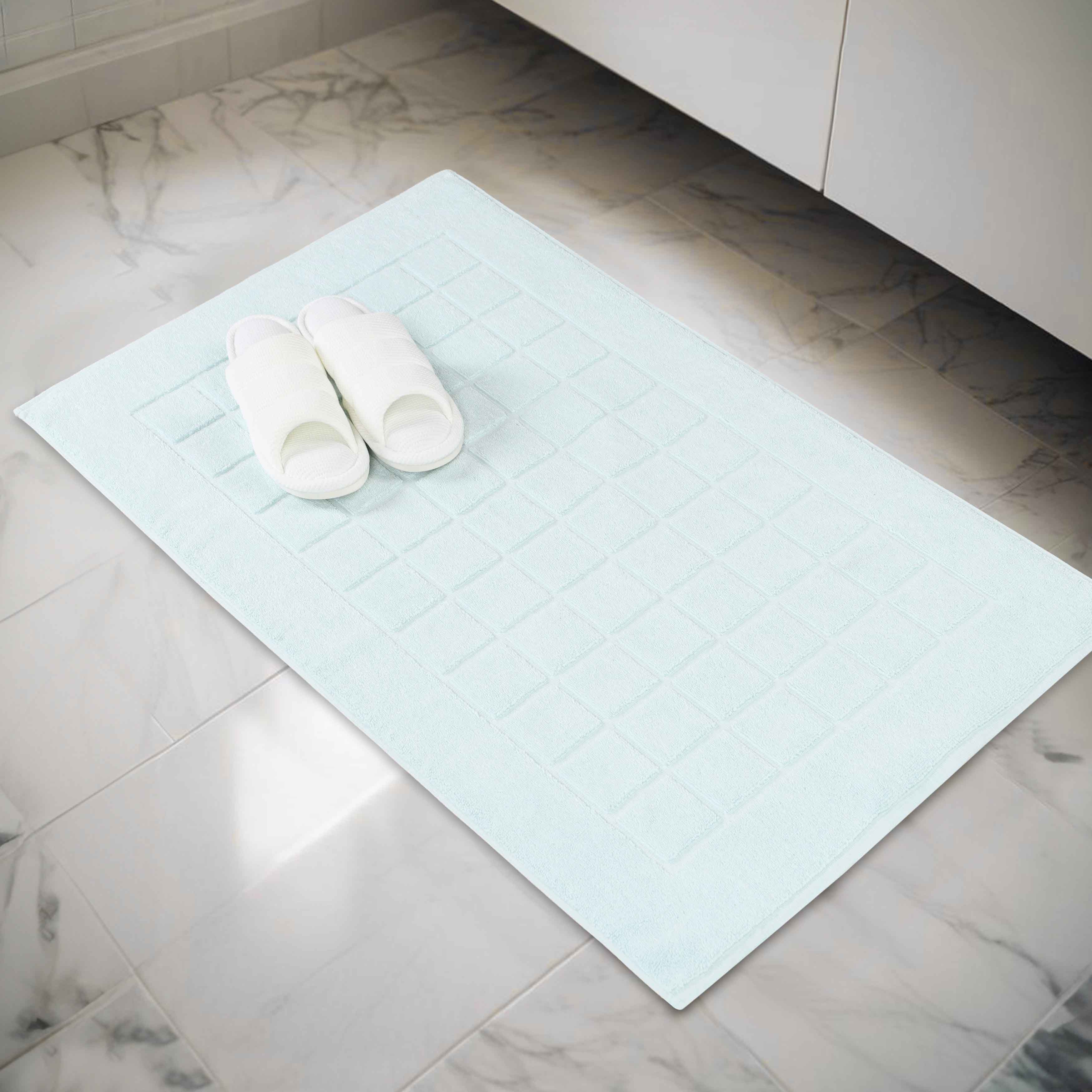 Nora Cotton Solid Absorbent Thick Checkered Washable Bath Mat Set of 2 - Bath Mats by Superior