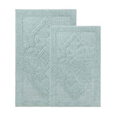 Myra Medallion Textured Jacquard Machine Washable Bath Rugs, Set of 2