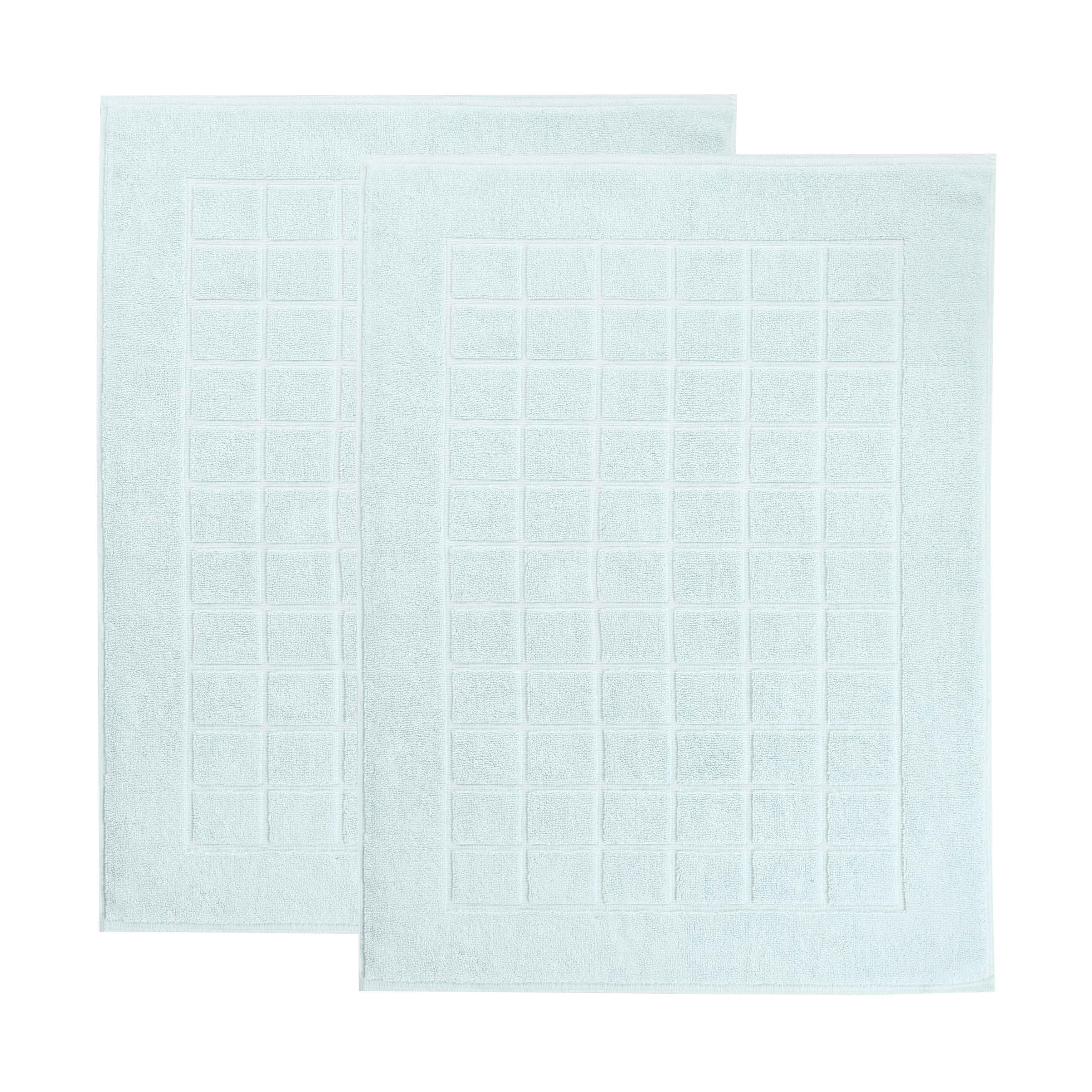 Nora Cotton Solid Absorbent Thick Checkered Washable Bath Mat Set of 2 - Bath Mats by Superior