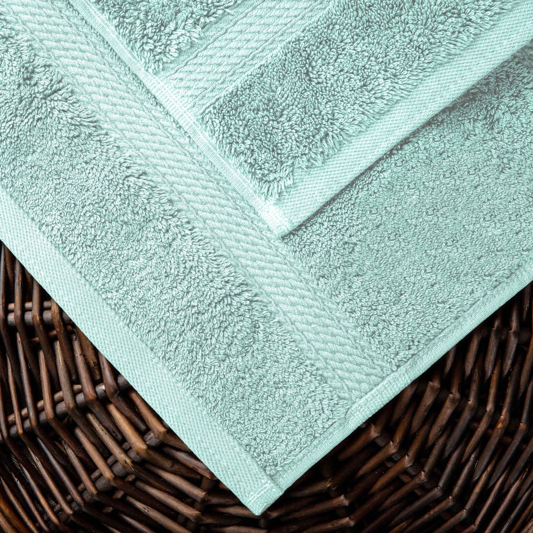 Egyptian Cotton Pile Heavyweight Highly Absorbent 10 Piece Towel Set - Seafoam