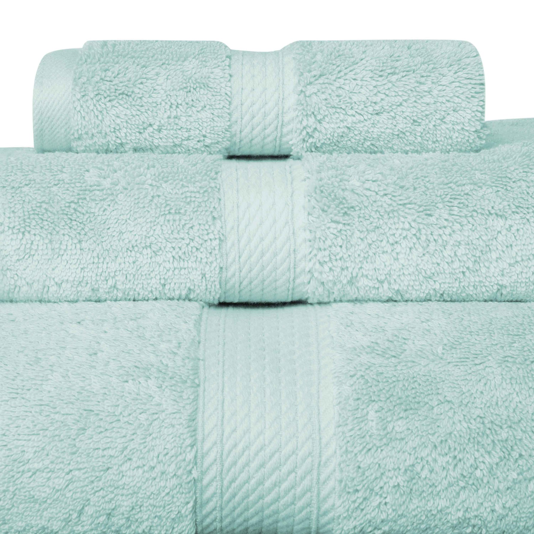 Egyptian Cotton Pile Absorbent 2 Piece Plush Solid Bath Sheet Set - Seafoam