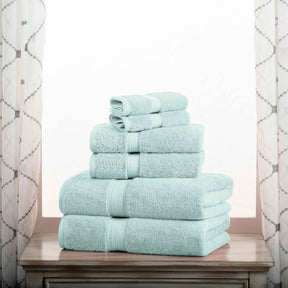 Egyptian Cotton Pile Heavyweight 6 Piece Towel Set - Seafoam