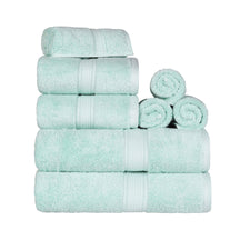 Egyptian Cotton Pile 8 Piece Ultra Plush Solid Towel Set - Seafoam