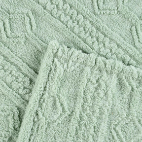 Arctic Boho Knit Jacquard Fleece Plush Medium Weight Fluffy Blanket - SeaFoam