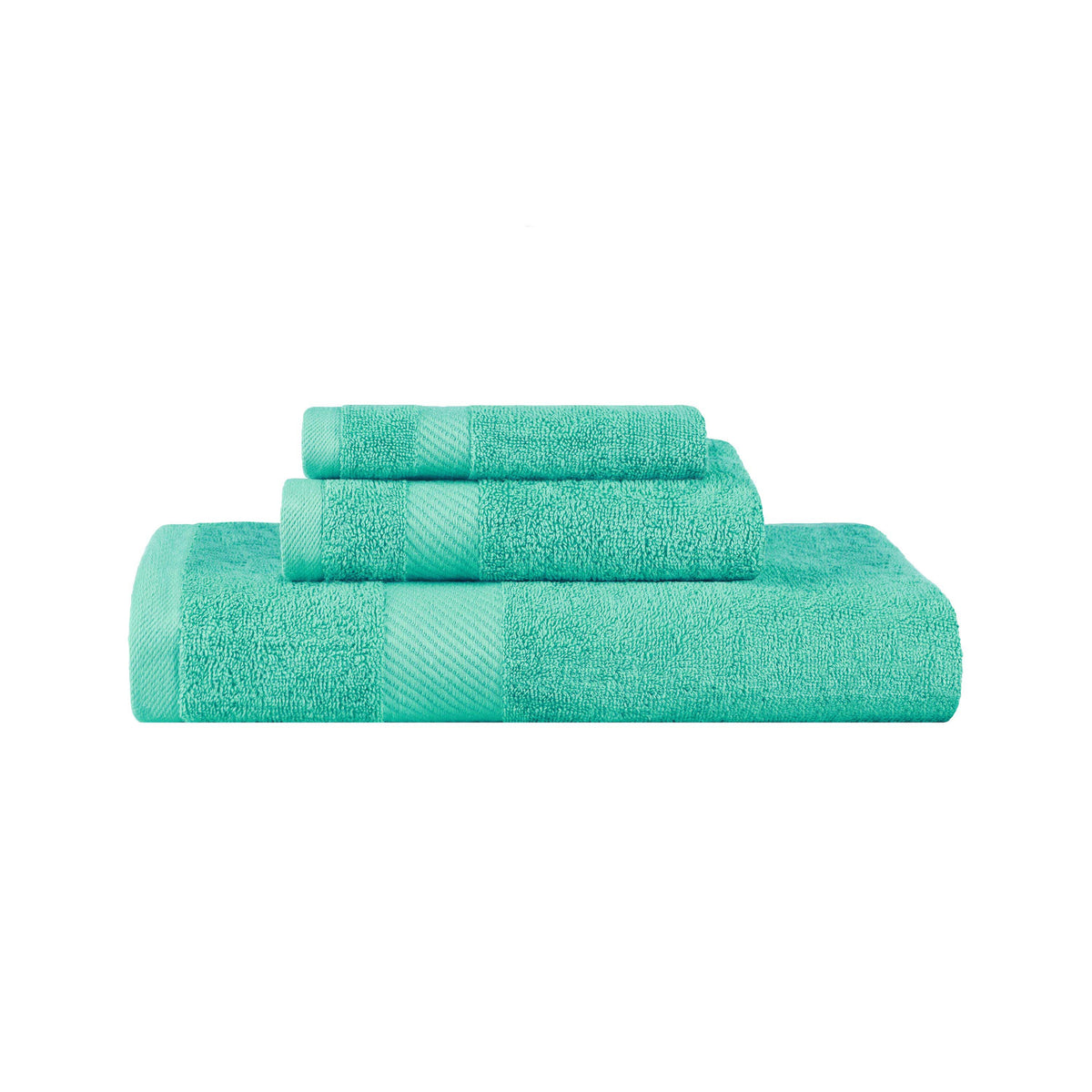 Kendell Egyptian Cotton Quick Drying 3 Piece Towel Set - SeaGreen