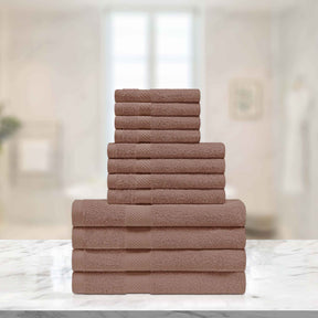 Eco-Friendly Egyptian Cotton Cotton Absorbent 12 Piece Assorted Towel Set - Sedona