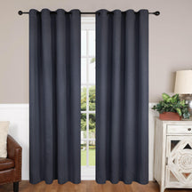 Solid Shimmer Grommet Blackout Curtain Panel Set - DeepGulf