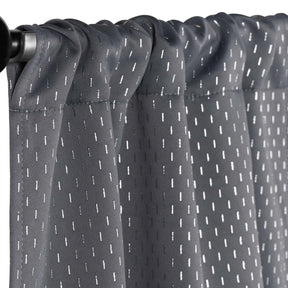 Solid Shimmer Grommet Blackout Curtain Panel Set - Gray