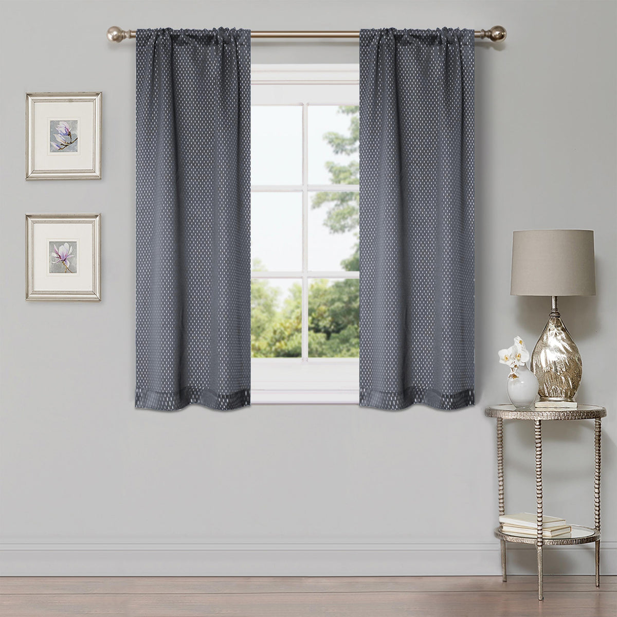 Blackout Solid Shimmer Grommet Curtain Panel Set of 2 - Blackout Curtains by Superior - Superior 