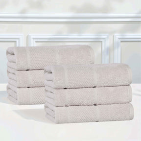 Mile Smart Twist Cotton Medium Weight Solid Hand Towels, Set of 6