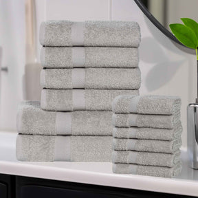 Eco-Friendly Cotton Absorbent Assorted 12 Piece Towel Set