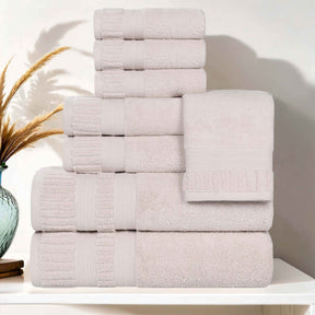 Venice Zero Twist Cotton Medium Weight Absorbent 8 Piece Towel Set