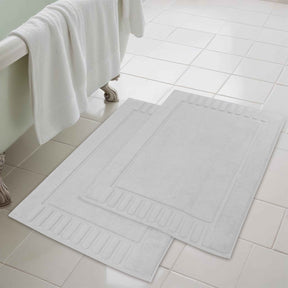 Leo Cotton Solid Modern Absorbent Heavy Washable Bath Mat Set of 2