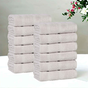 Mile Smart Twist Cotton Solid Face Towels Washcloths, Set of 12