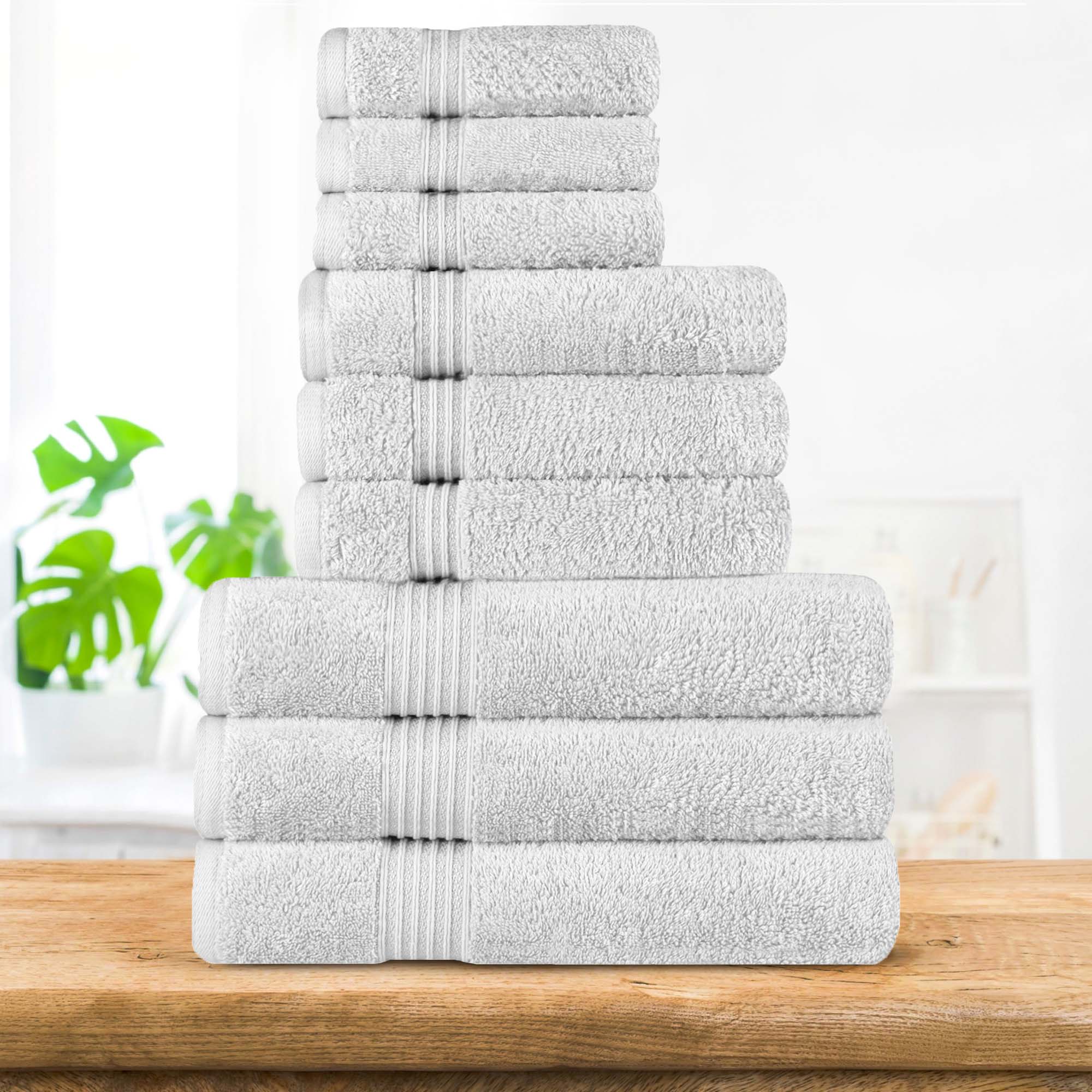 Heritage Egyptian Cotton Plush Absorbent Luxury 9 Piece Towel Set - Towel Set by Superior