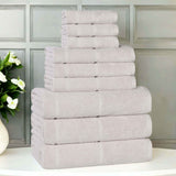 Mile Smart Twist Cotton Solid Thick Border 9 Piece Towel Set - Towel Set by Superior